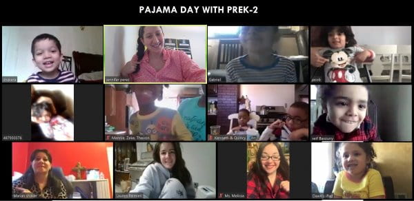 pajama day picture on zoom