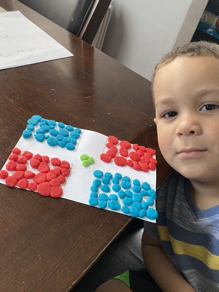 child created a flag showing his nationality